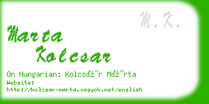 marta kolcsar business card